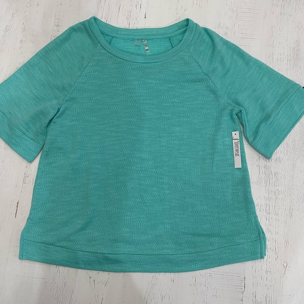 Women’s KnitTop Silverware Size S Teal NWT Roynd neck short sleeve
